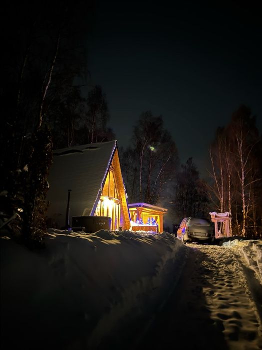 Cabana A frame cu jacuzzi in Mărișel