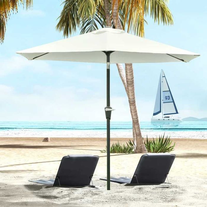 Umbrela Alba cu Manivela , Outsunny , x6 buc