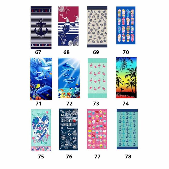 Кърпи за плаж, различни дизайни