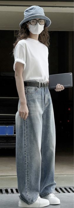 Джинсы широкие палаццо