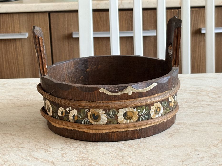 Set rustic de lemn, traditional, pictat manuale