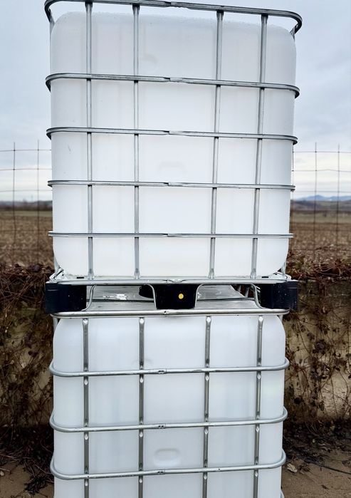 Bazin IBC 1000L alimentar, import Italia, cu robinet, factură