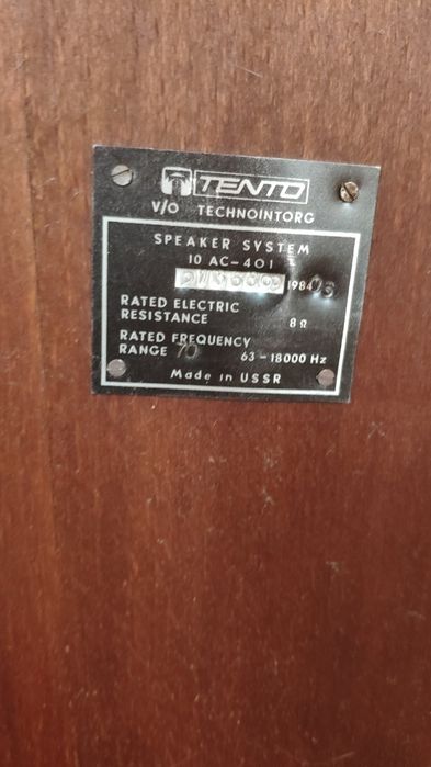 Колонки TENTO in USSR