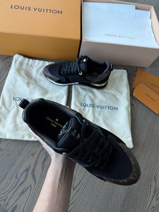Louis Vuitton естествена кожа нови черни сникърси маратонки