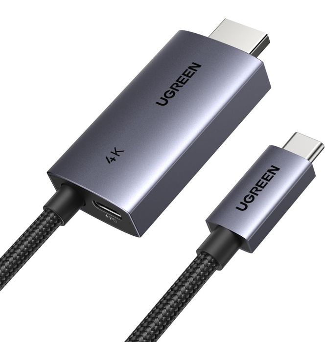 Кабель UGREEN CM675 USB-C → HDMI 4K 60Hz PD 100W HDR10 Dolby Audio (55
