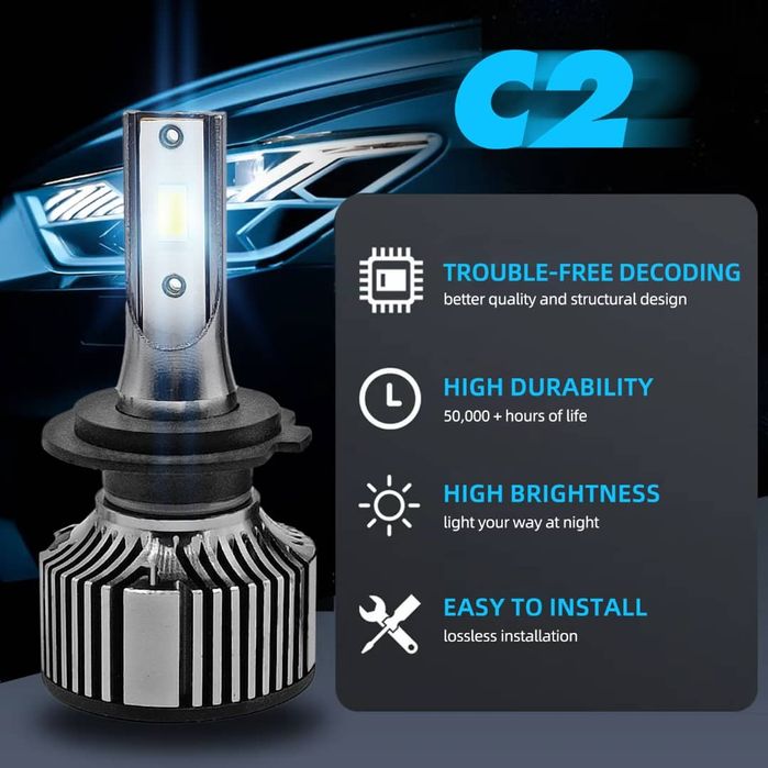 Автомобильные LED лампы, Н4и Н7.