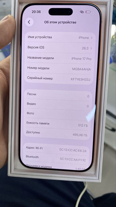 Iphone 17 pro 512 97% Esim