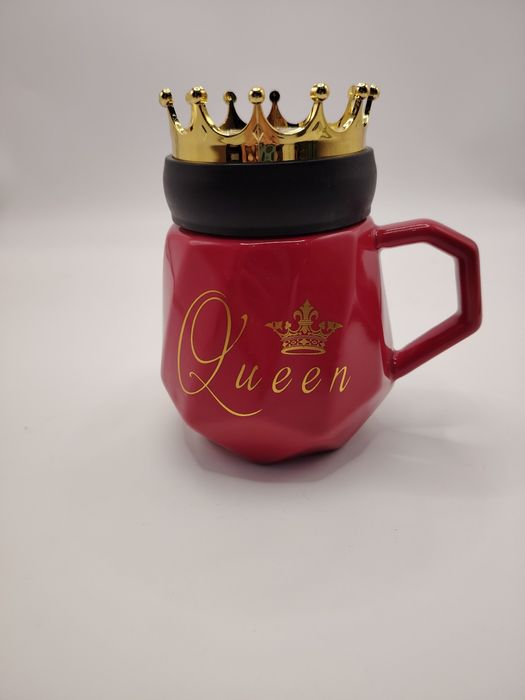 Кружка  с крышкой керамическая