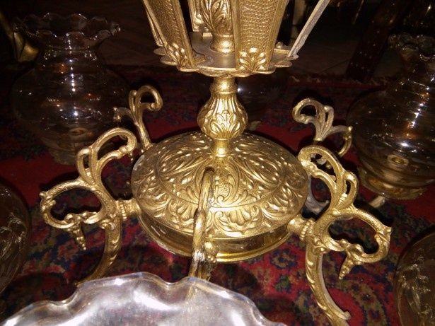 Elegant candelabru in stilul francez Empire din bronz masiv cu 6 brațe