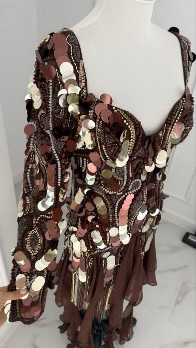 ASOS Rochie de ocazie cu paiete si aplicatii 3D Marimea 38 Noua