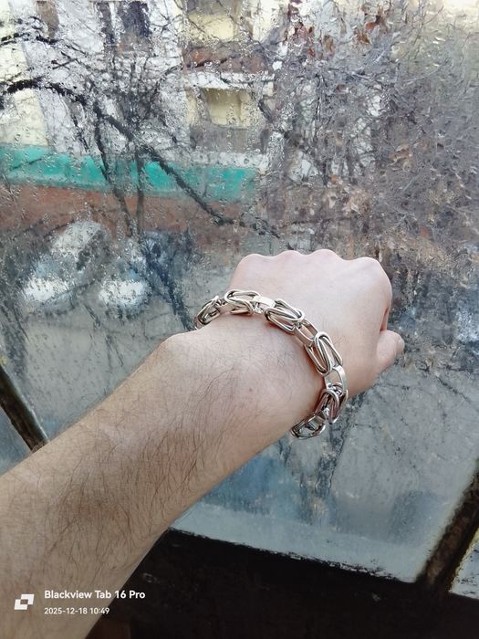 Сребърна Гривна Кралска Плетка-32грама.