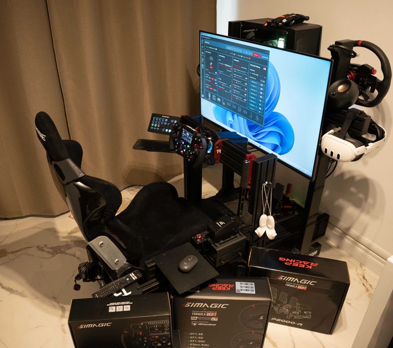 Simulator Trakracer TR160 V5,Simagic Alpha Evo Pro 18NM,Simagic FX PRO,Simagic P2000-R (200Kg,hidraulic), VR Meta Quest 3 512 Gb, PC 5800x si 5070