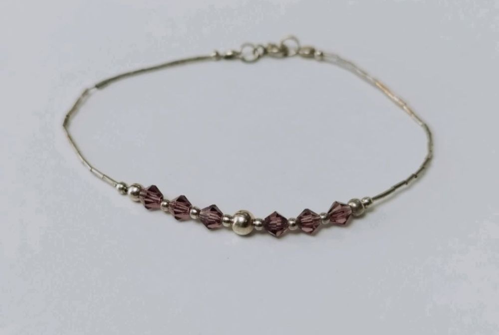 Veche bratara din argint de 925, cu bilute de argint, copii