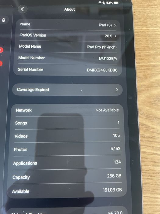 Ipad Pro 11” 256GB (Gen. 1 2019) în stare foarte bunǎ