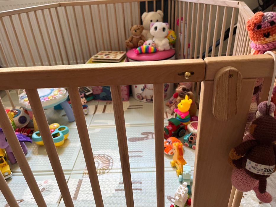 Tarc de joaca hexagonal (5+1) din lemn masiv de fag