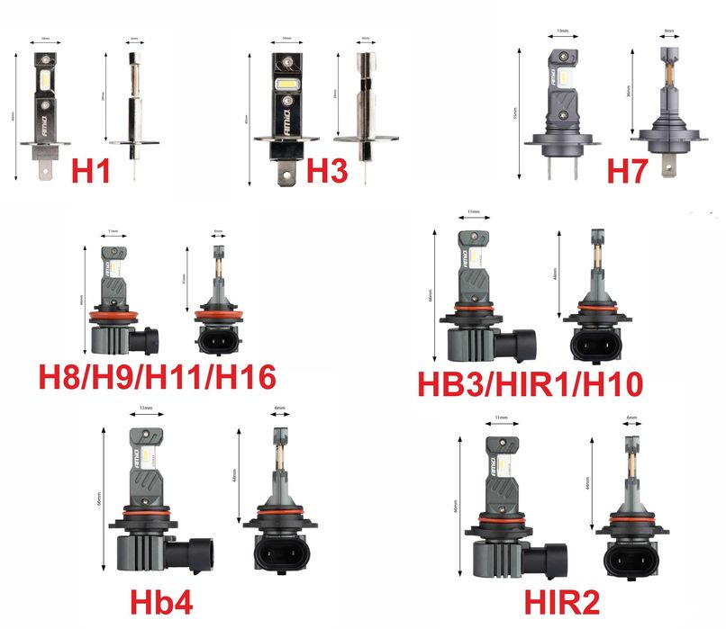 Авто Led крушки AMIO Hybrid H1/H3/H4/H7/H8/H9/H11/HB3/4/HIR2-12V-6000K