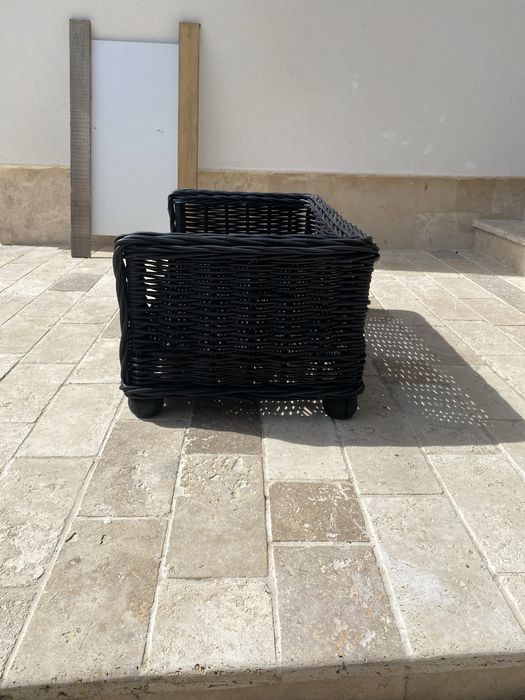 Coș culcuș din răchită pentru caine / băncuță de gradina pentru copii
