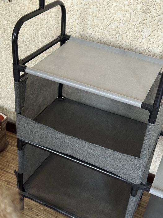 Вешалка с ящиками напольная рейл для одежды