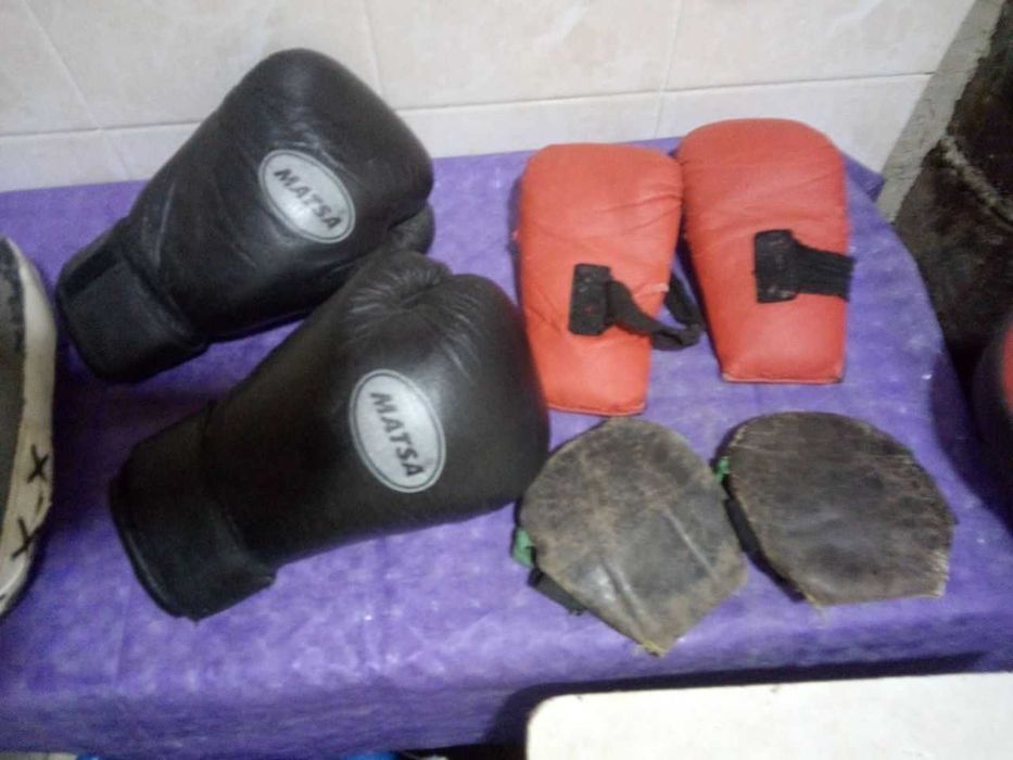 боксерские перчатки, лапа, щечки и другое