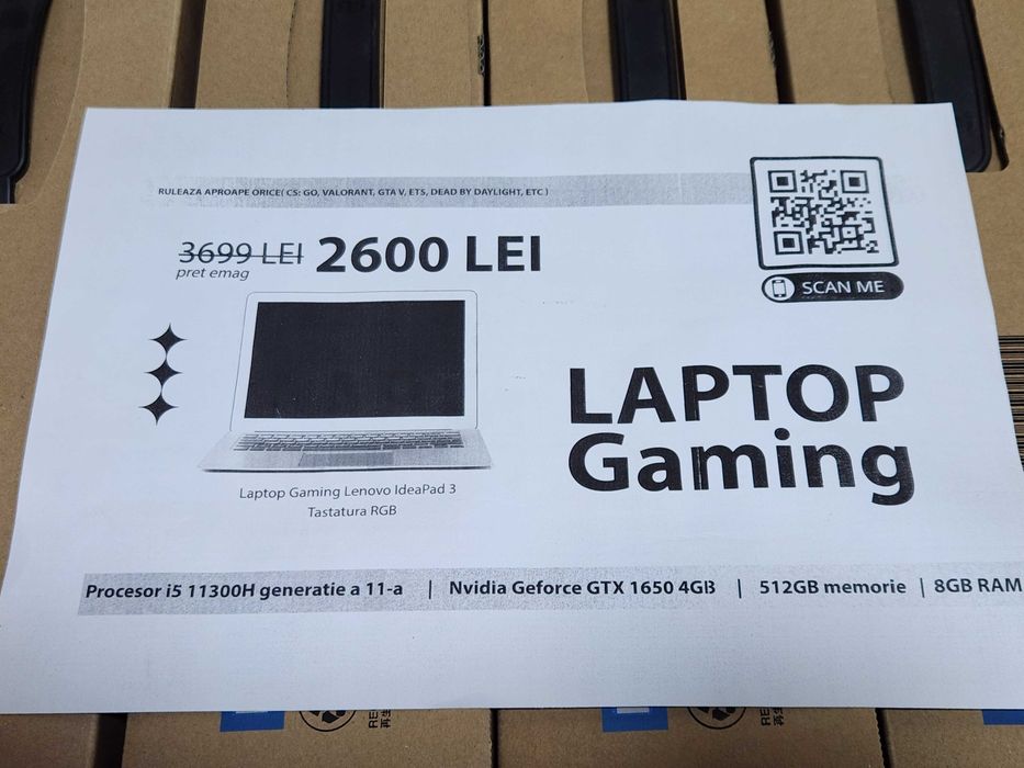 Laptop Lenovo Ideapad 3 NOU - i5 11300H GTX 1650