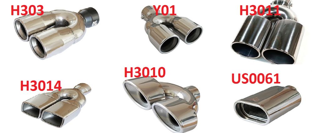 Неръждаеми накрайници за ауспух универсални двойни