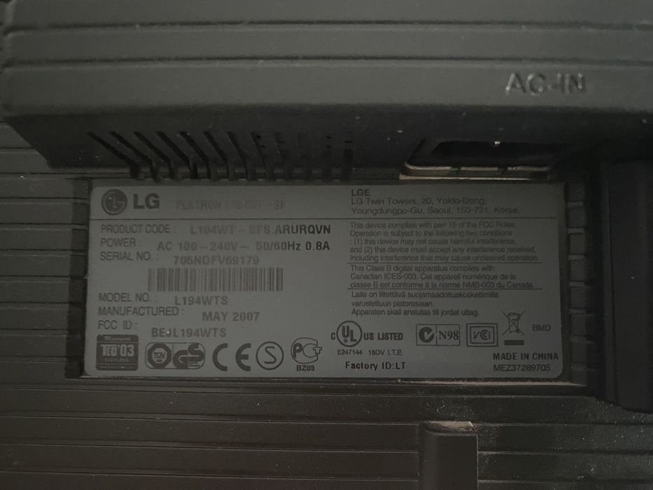 Монитор LG 720p Б/У