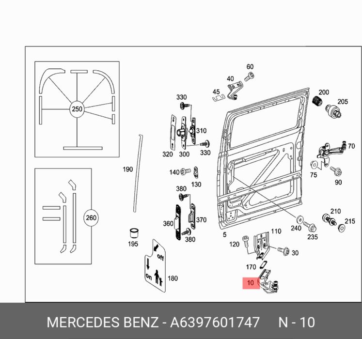 Ghidaj A6397601747 Usa Glisanta Mercedes Vito W639 NOU ORIGINAL