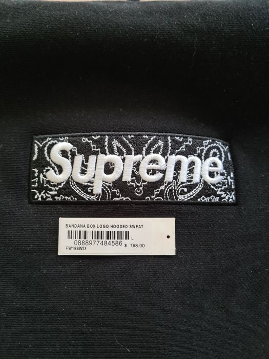 Supreme Black Bandana Box logo