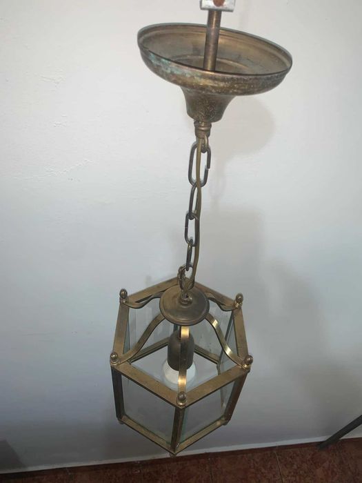 Aplica tava hol/terasa din bronz cu sticla cristal