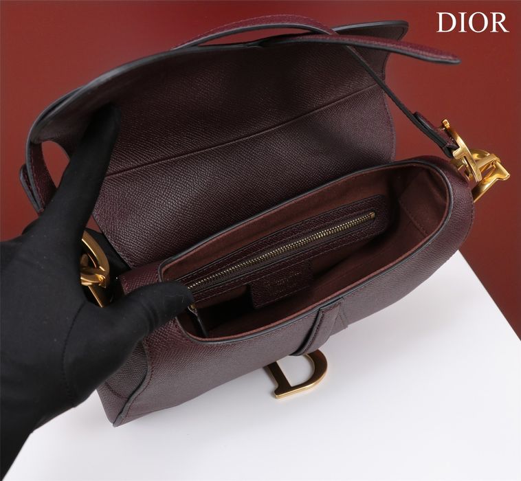Geanta Chriastian Dior Saddle burgungy, tip Premium