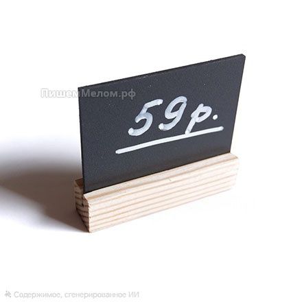 Меловые ценники на деревянной подставке
