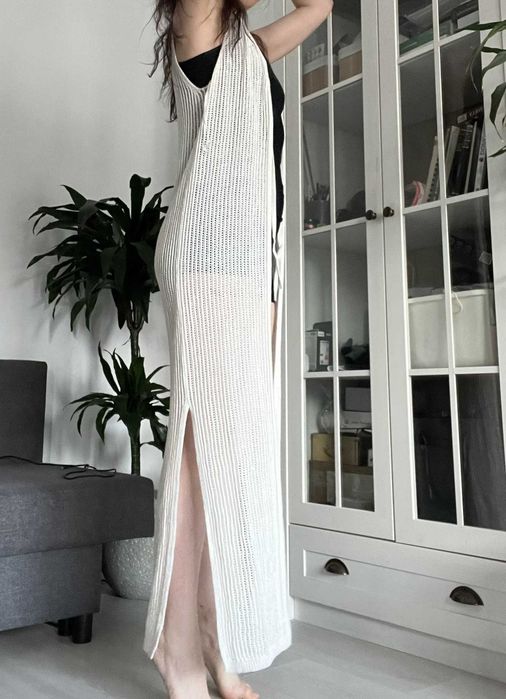 Cardigan maxi tricotat de vara - Beach cover-up