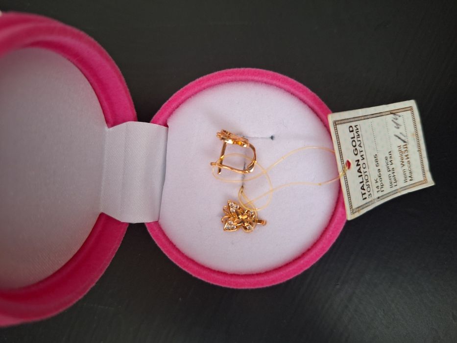 Золотые серьги детские на 1 годик