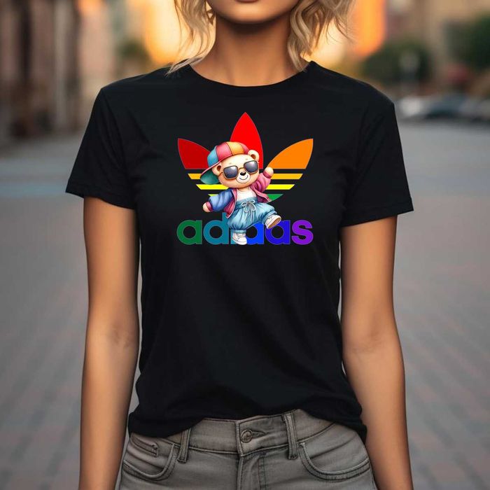 Tricou bumbac negru dama ''Adidas HipHop Bear'' S,M,L,XL,XXL