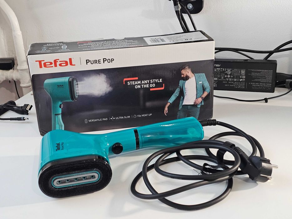 Aparat de călcat vertical Tefal Pure Pop DT2024E1, 1300W, abur, verde