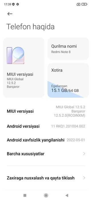 Redmi Note 8 va Redmi 10A