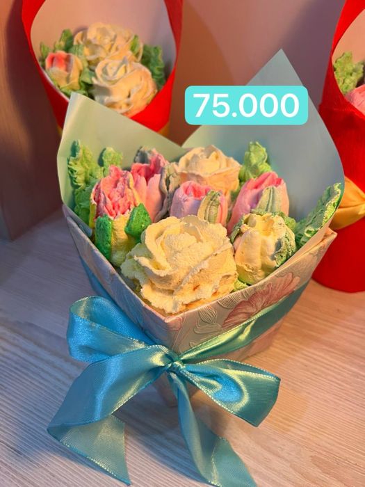 Букеты цветов из зефира тюльпаны розы лилии