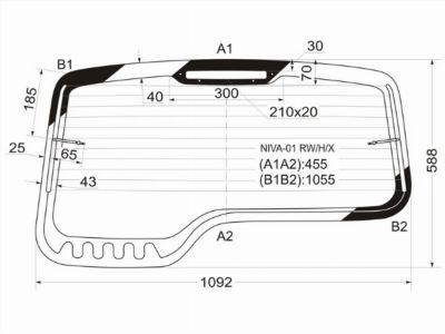 Стекло заднее с обогревом  Chevrolet Niva