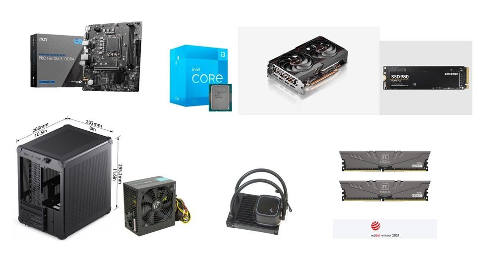 ПК на базе Core i3 12100f + Radeon RX6600