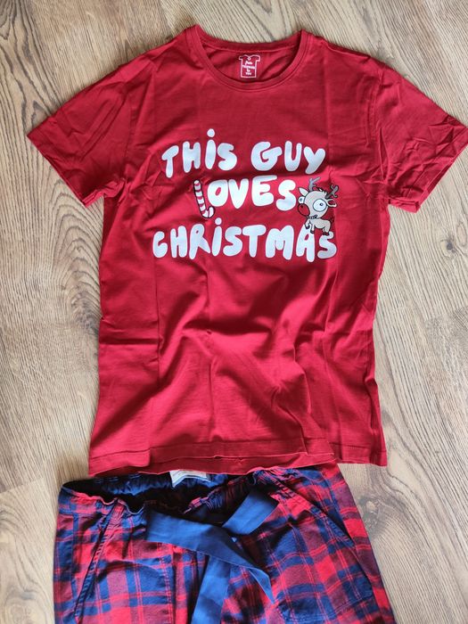 Памучен сет за спане/пижама Christmas Mood - червено-син.