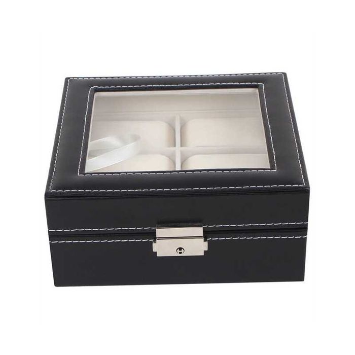 Pachet 1+1 Cutii depozitare 6 ceasuri Piele Eco patrata