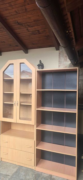 mobilier biblioraf, vitrina, mobilier hol cuier cu pantofar și dulap haine, stejar Sonoma