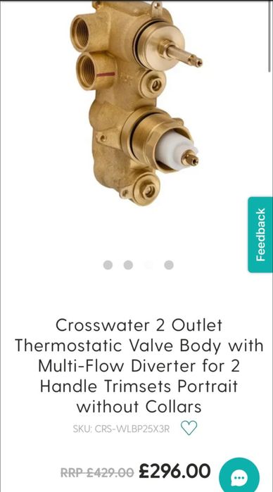Set dus Crosswater MPRO Brushed Brass 2 Outlet 3-Handle Shower Bundle