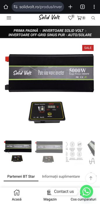 Vand invertor unda pura 5kw. Nou