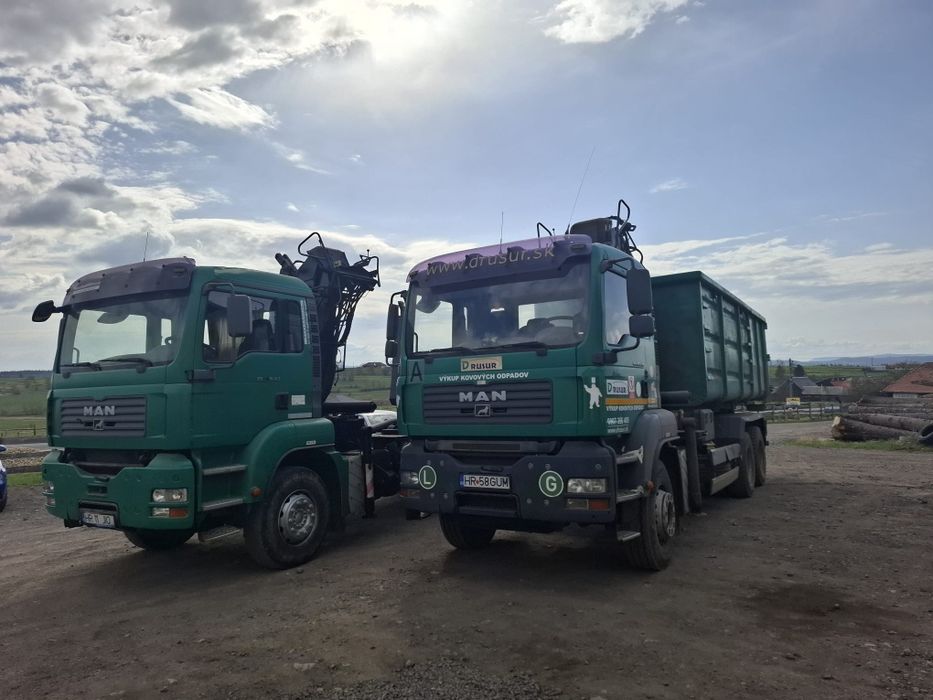 MAN cu abroll, macara, camion, schimb