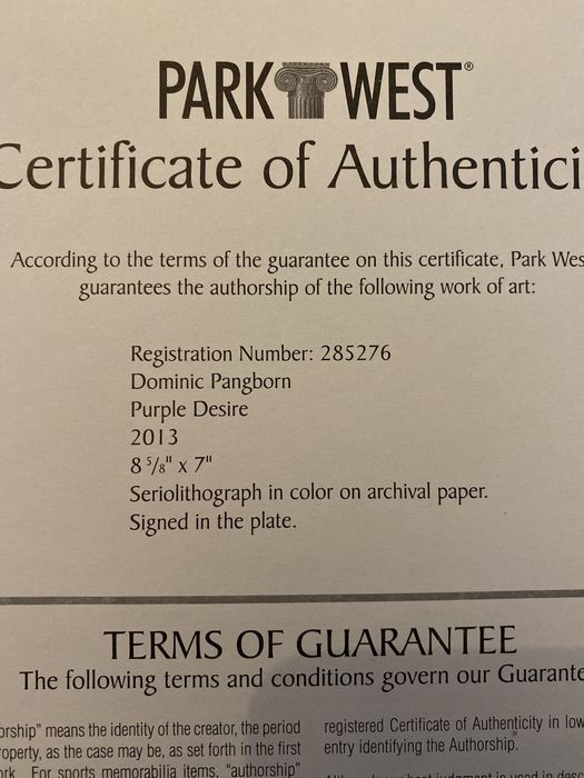 Pictura/Desen/Litografie Purple Desire de Dominic Pangborn