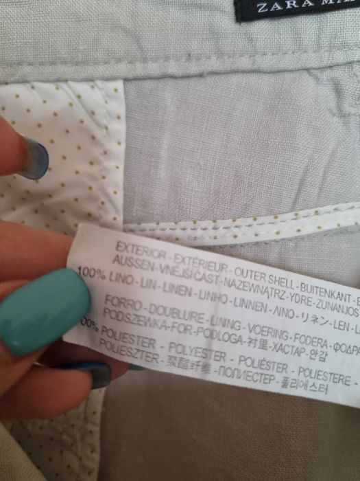 Къси мъжки панталони  Massimo Dutt/Zara естествени материи (лен и памук), размер 46 (XL) и размер 40