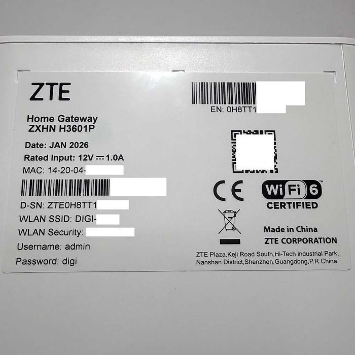 Router ZTE Home Gateway ZXHN H3601P Digi Dual Band Mesh