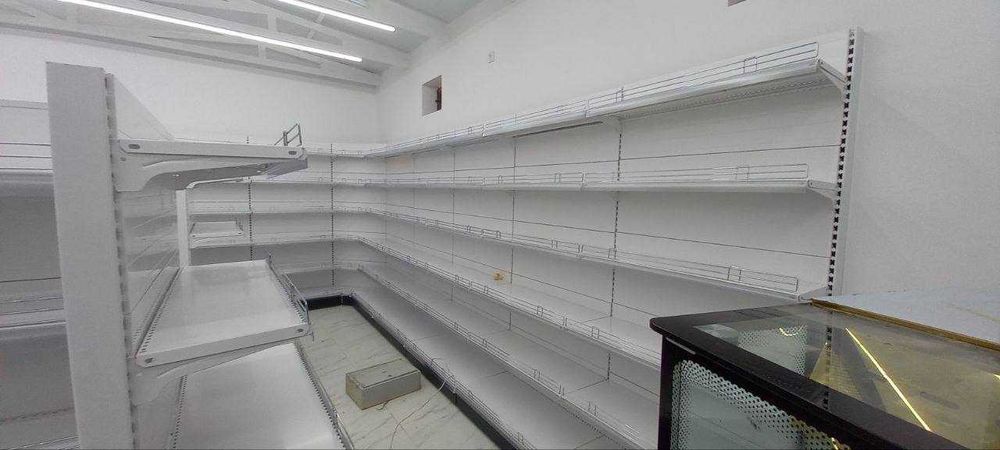Торговые Стеллажи, оборудование металлические полки и витрина прилавки
