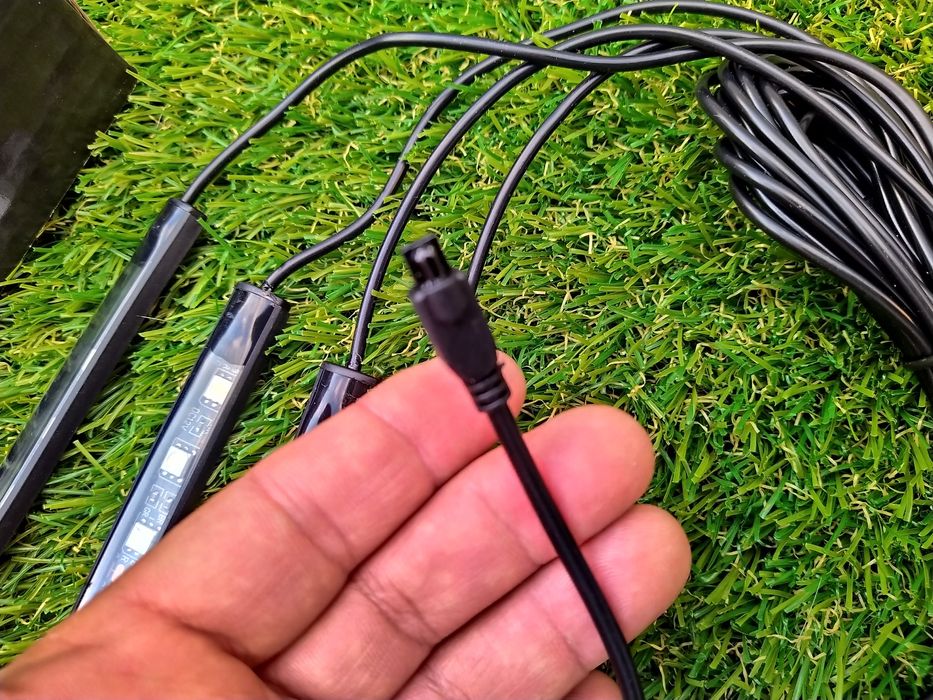 Kit iluminare ambientala auto banda LED RGB, interior masina, 4 benzi